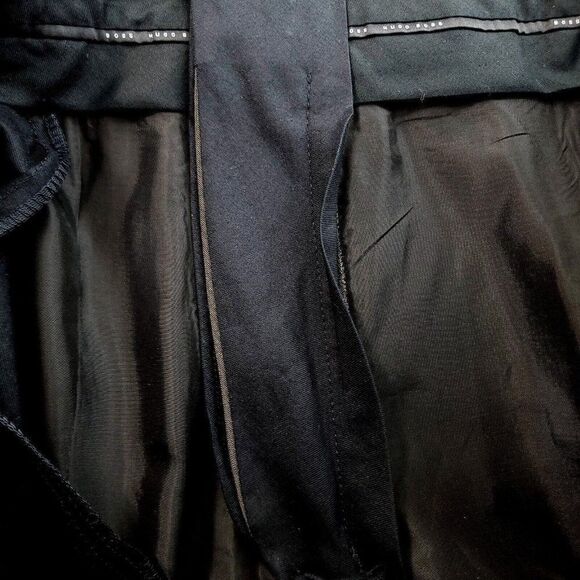 Hugo Boss Pasini Gray Flat Front Birdseye Wool Mid Rise Dress Pants 29/33 Lined - Picture 10 of 10